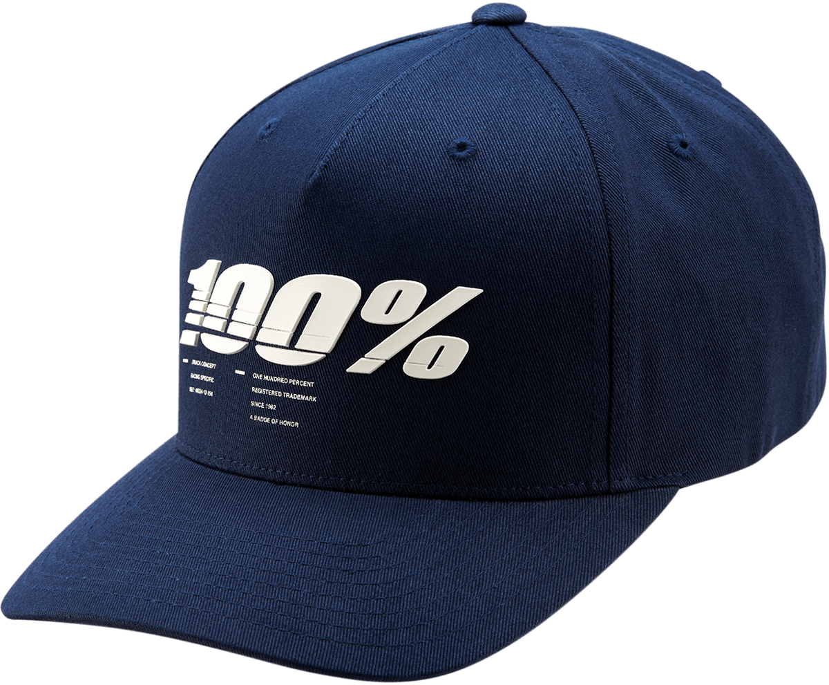 100% Staunch Snapback Hat - Navy 20072-015-01 - Electrek Moto