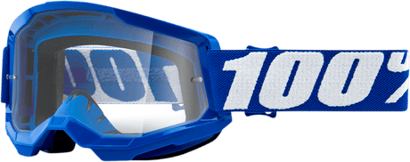100% Strata 2 Goggles - Blue - Clear 50027-00002 - Electrek Moto