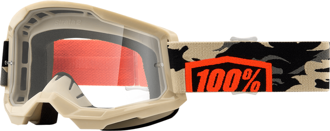 100% Strata 2 Goggles - Kombat - Clear 50027-00007 - Electrek Moto