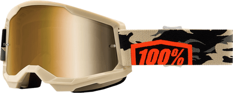 100% Strata 2 Goggles - Kombat - True Gold 50028-00007 - Electrek Moto