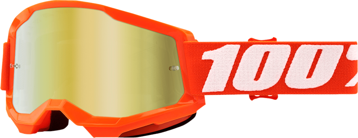 100% Strata 2 Goggles - Orange - Gold Mirror 50028-00005 - Electrek Moto