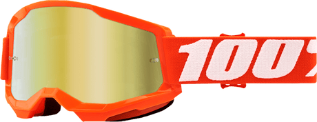 100% Strata 2 Goggles - Orange - Gold Mirror 50028-00005 - Electrek Moto