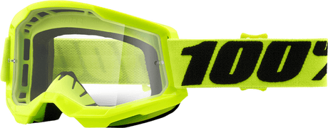 100% Strata 2 Goggles - Yellow - Clear 50027-00003 - Electrek Moto