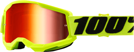 100% Strata 2 Goggles - Yellow - Red Mirror 50028-00003 - Electrek Moto