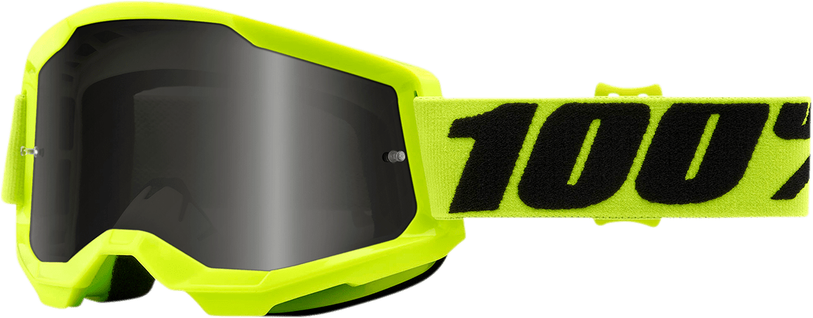 100% Strata 2 Sand Goggles - Yellow - Smoke 50030-00002 - Electrek Moto