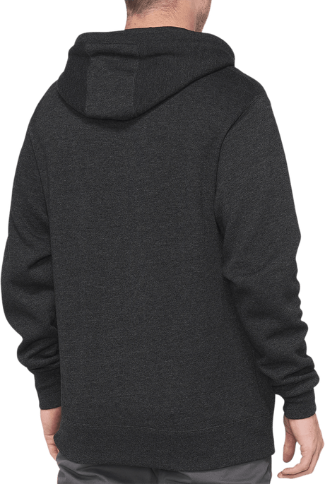 100% Syndicate Fleece Zip Up Hoodie - Heather Black - 2XL 20032-00004 - Electrek Moto