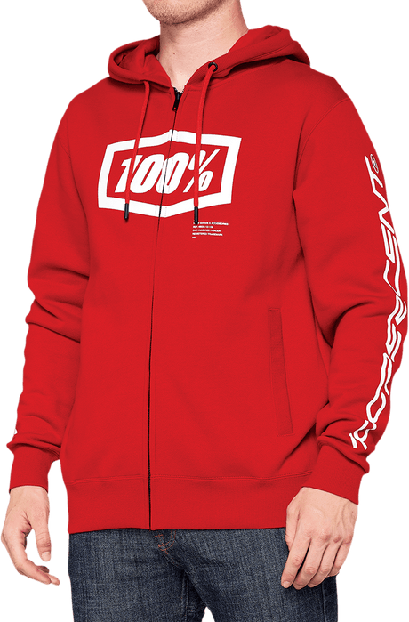 100% Syndicate Fleece Zip-Up Hoodie - Pepper - Small 36017-397-10 - Electrek Moto