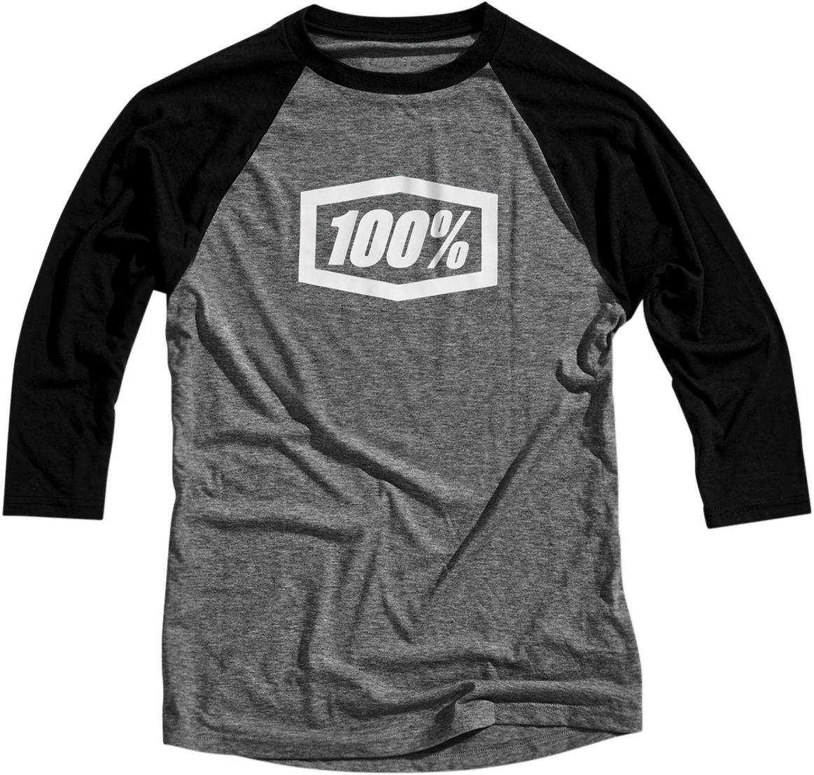 100% Tech Icon 3/4 Sleeve T-Shirt - Black - Large 20012-00002 - Electrek Moto