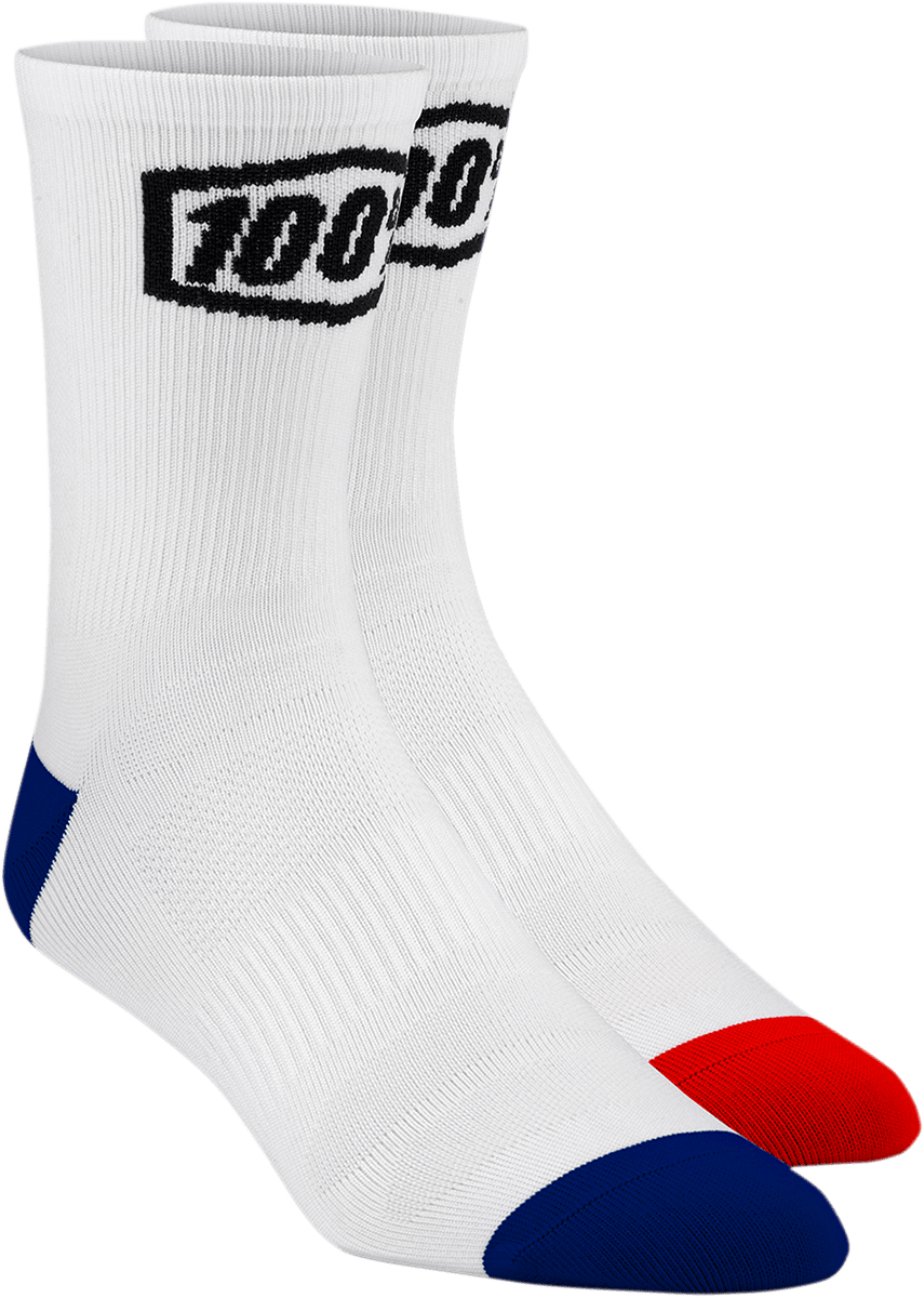 100% Terrain Socks - White - Large/XL 20049-00007 - Electrek Moto