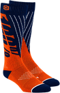 100% Torque Comfort Moto Socks - Navy/Orange - Small/Medium 24007-214-17 - Electrek Moto