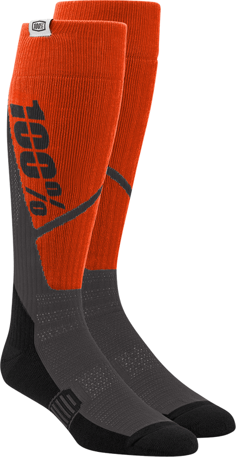 100% Torque Comfort Moto Socks - Orange/Charcoal - Small/Medium 20053-00007 - Electrek Moto