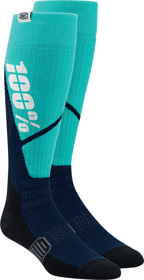 100% Torque Comfort Moto Socks - Steel/Navy - Small/Medium 20053-00003 - Electrek Moto