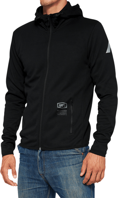 100% Viceroy Tech Zip Hoodie - Black - Medium 20037-00001 - Electrek Moto