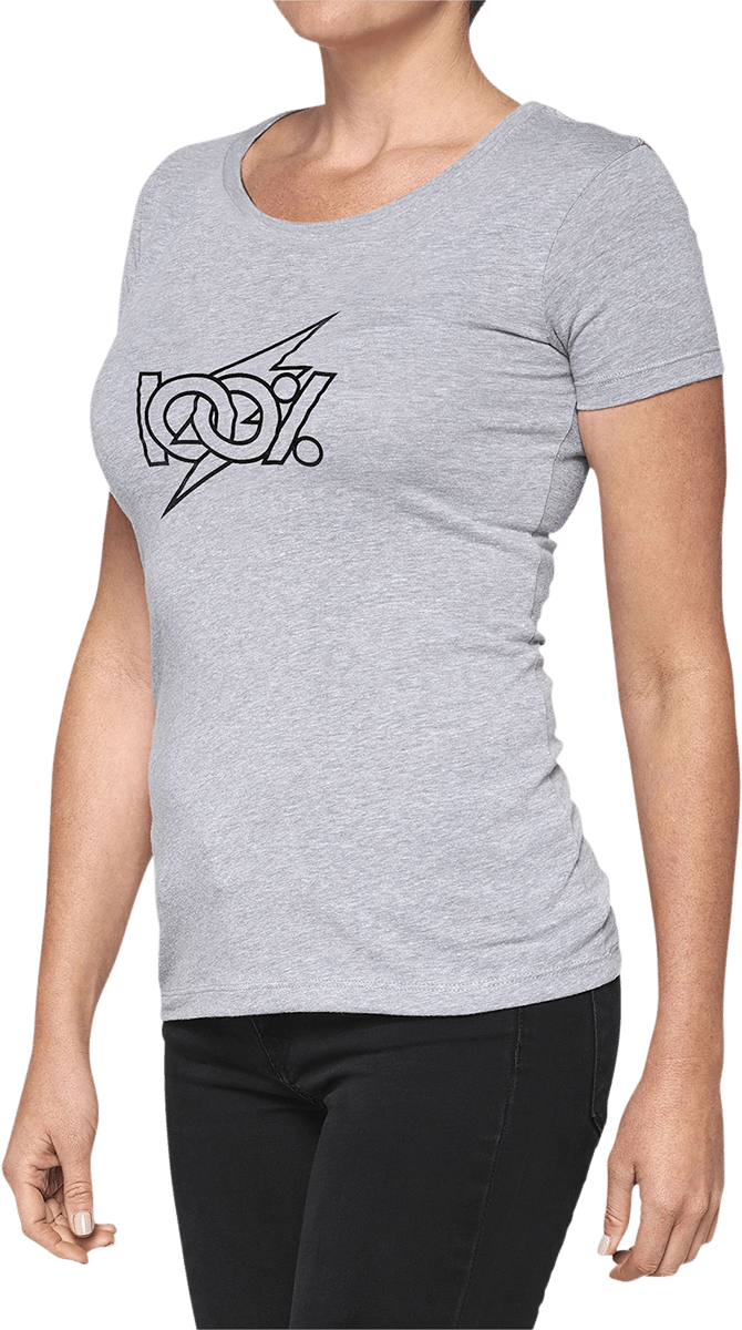 100% Women's Fioki T-Shirt - Heather Gray - Large 28107-188-12 - Electrek Moto