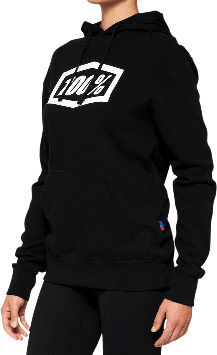 100% Women's Icon Hoodie - Black - Medium 20031-00001 - Electrek Moto