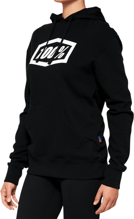 100% Women's Icon Hoodie - Black - Small 20031-00000 - Electrek Moto