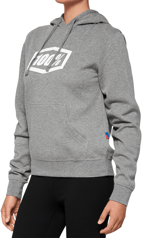 100% Women's Icon Hoodie - Heather Gray - Medium 20031-00005 - Electrek Moto
