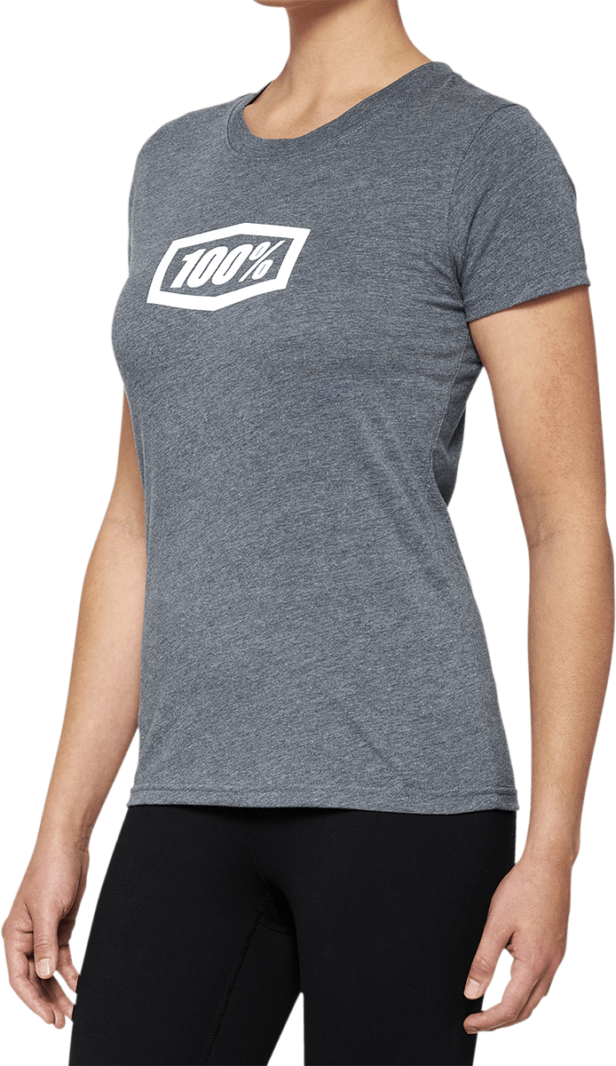 100% Women's Icon T-Shirt - Heather Gray - Large 20002-00006 - Electrek Moto