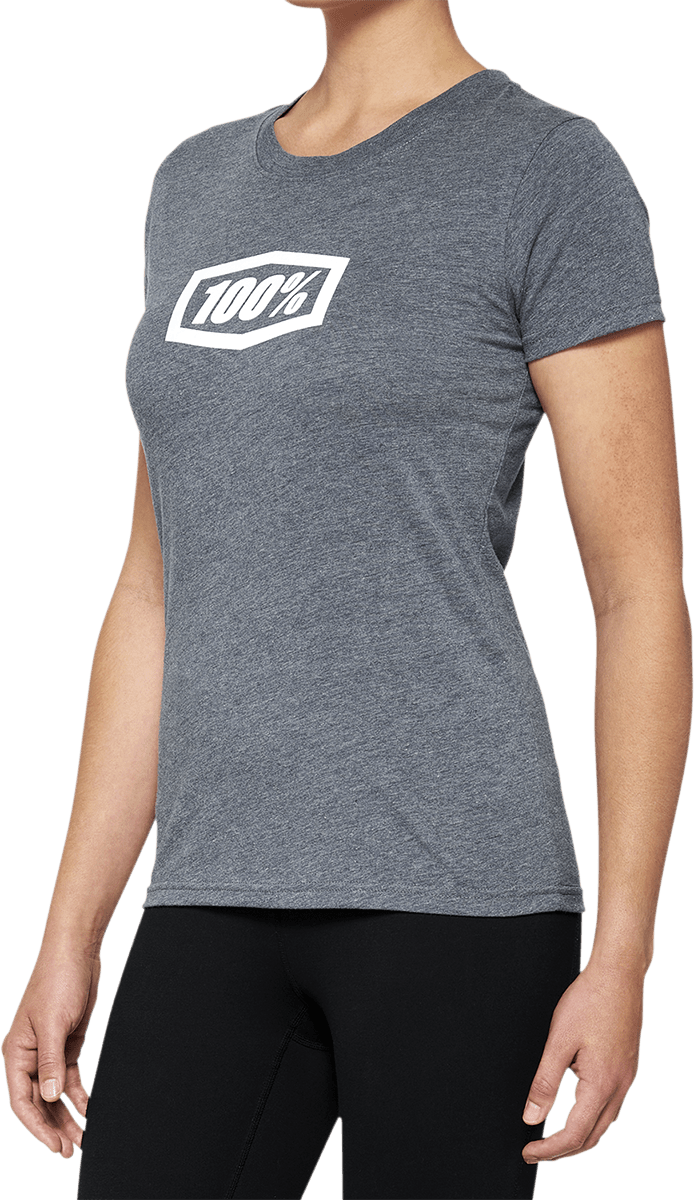 100% Women's Icon T-Shirt - Heather Gray - Small 20002-00004 - Electrek Moto