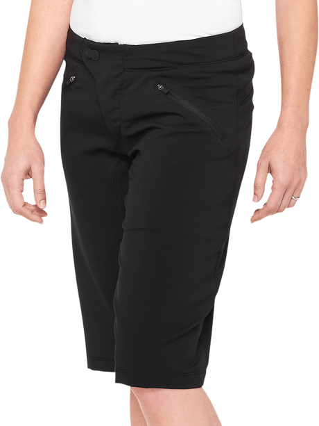 100% Women's Ridecamp Shorts - Black - XL 40037-00003 - Electrek Moto