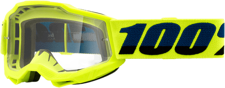 100% Youth Accuri 2 Goggles - Fluo Yellow - Clear 50024-00001 - Electrek Moto