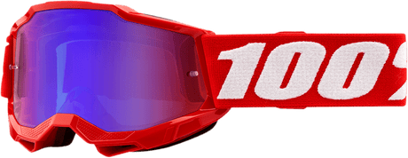 100% Youth Accuri 2 Goggles - Red - Red/Blue Mirror 50025-00002 - Electrek Moto