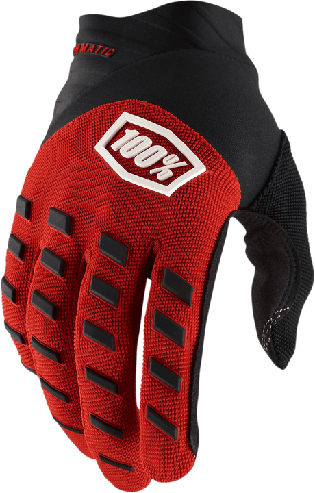 100% Youth Airmatic Gloves - Red/Black - Medium 10001-00009 - Electrek Moto