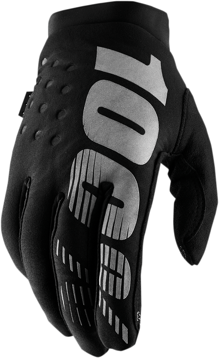 100% Youth Brisker Gloves - Black/Gray - Large 10004-00002 - Electrek Moto