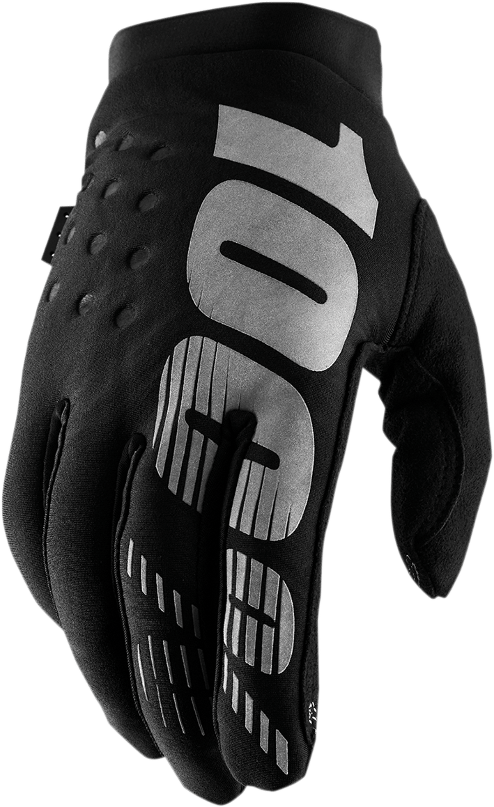 100% Youth Brisker Gloves - Black/Gray - Medium 10004-00001 - Electrek Moto