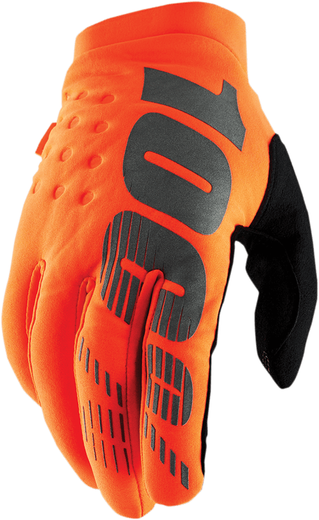 100% Youth Brisker Gloves - Fluorescent Orange/Black - Small 10004-00004 - Electrek Moto