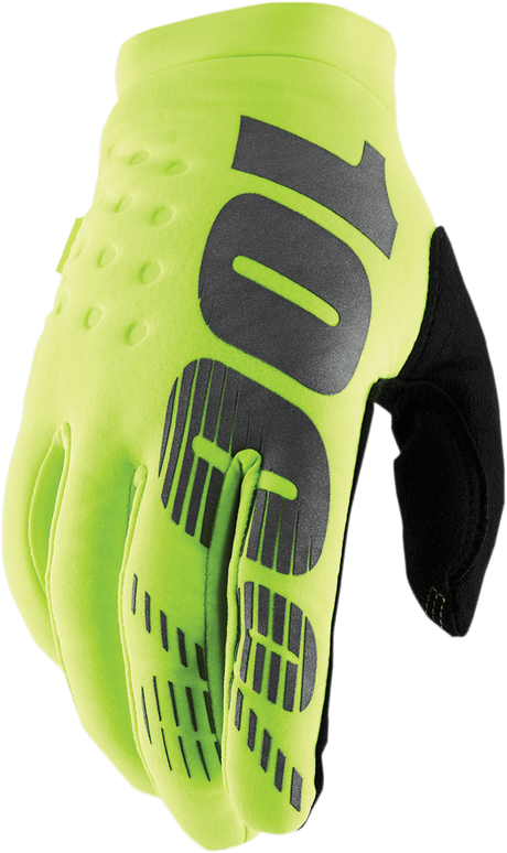 100% Youth Brisker Gloves - Fluorescent Yellow - Large 10004-00010 - Electrek Moto