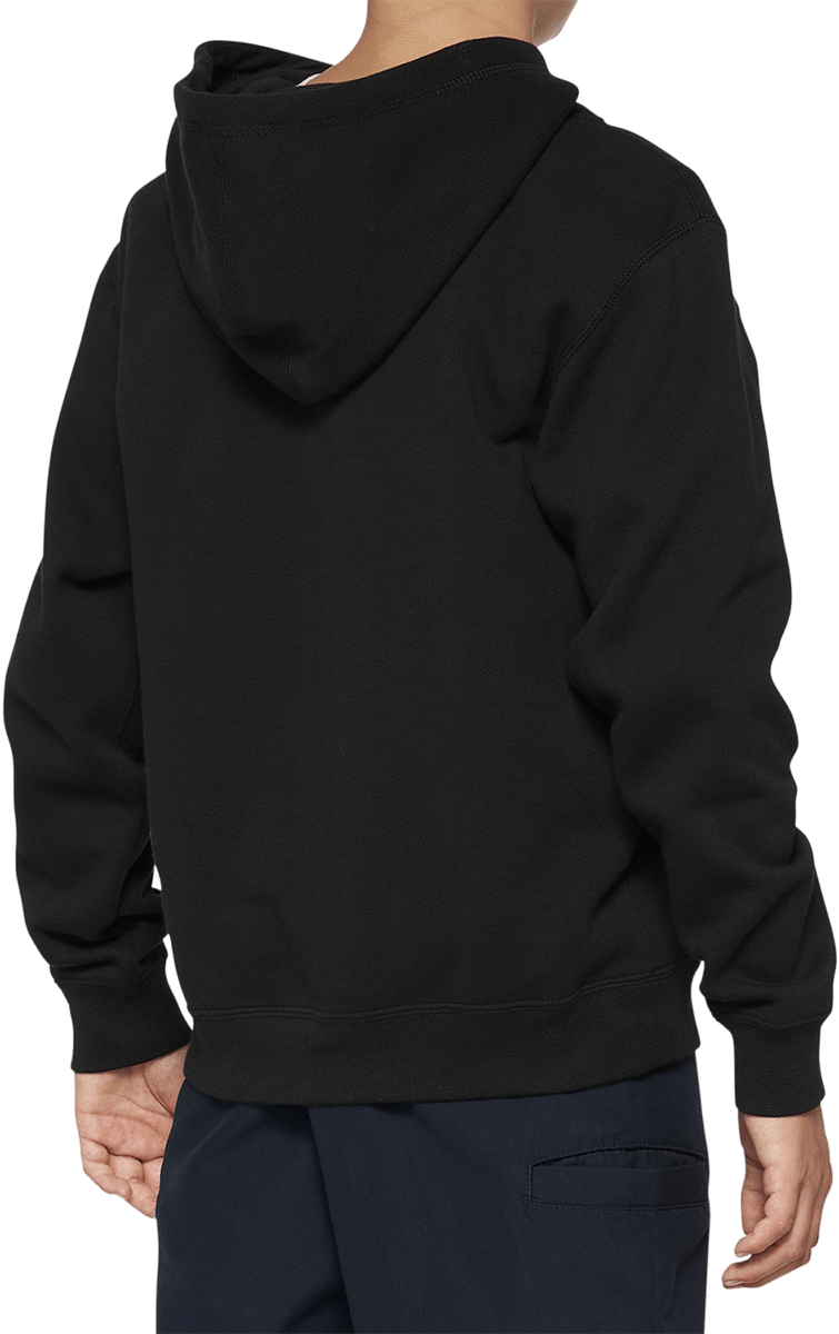 100% Youth Icon Hoodie - Black - Large 20030-00002 - Electrek Moto