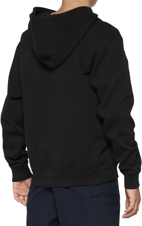 100% Youth Icon Hoodie - Black - Medium 20030-00001 - Electrek Moto