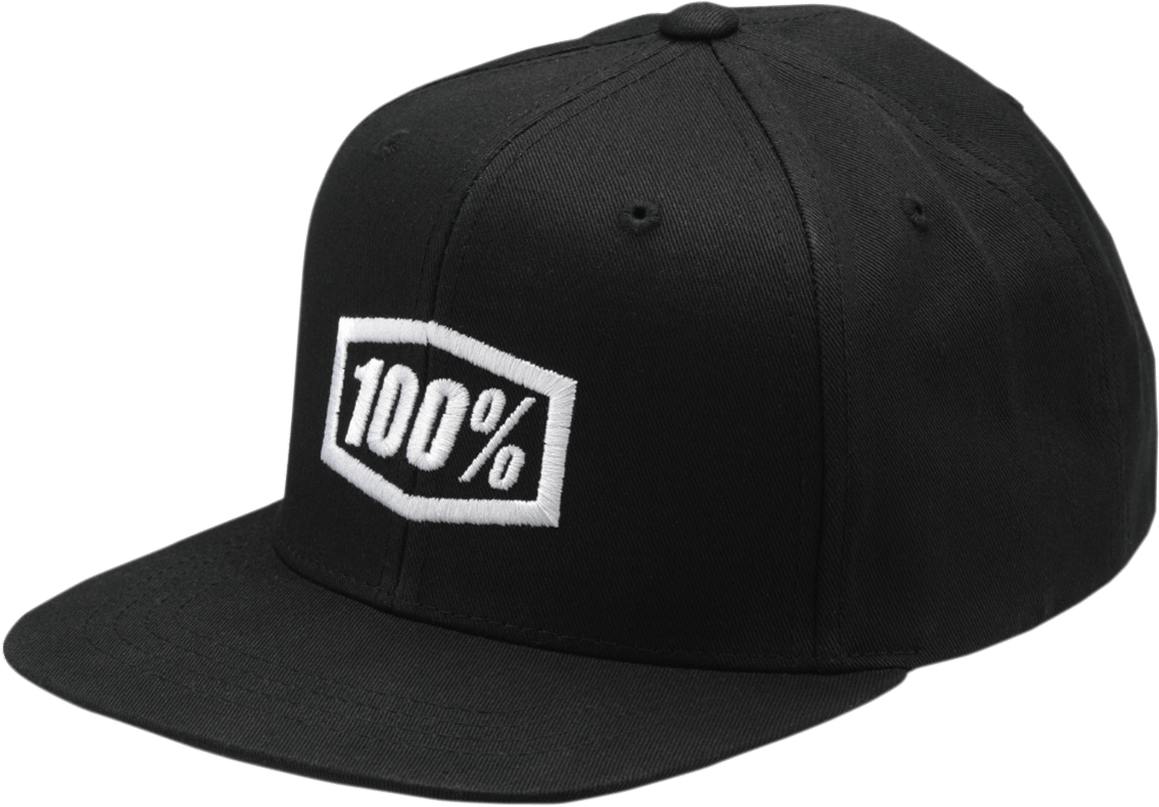 100% Youth Icon Snapback Hat - Black/White 20047-00000 - Electrek Moto