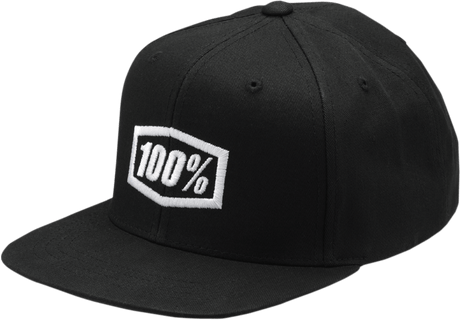 100% Youth Icon Snapback Hat - Black/White 20047-00000 - Electrek Moto