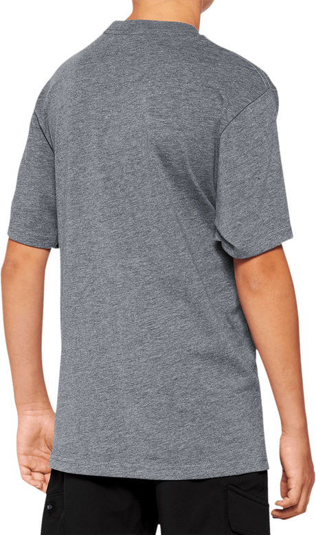 100% Youth Icon T-Shirt - Gray - Large 20001-00010 - Electrek Moto