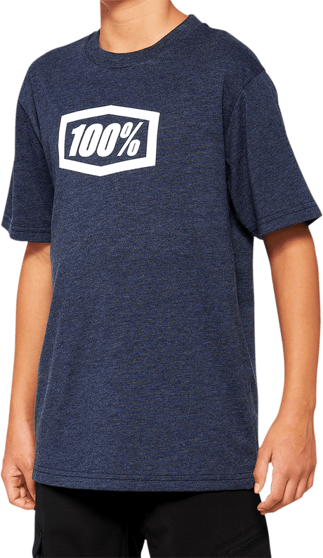100% Youth Icon T-Shirt - Navy - Small 20001-00012 - Electrek Moto