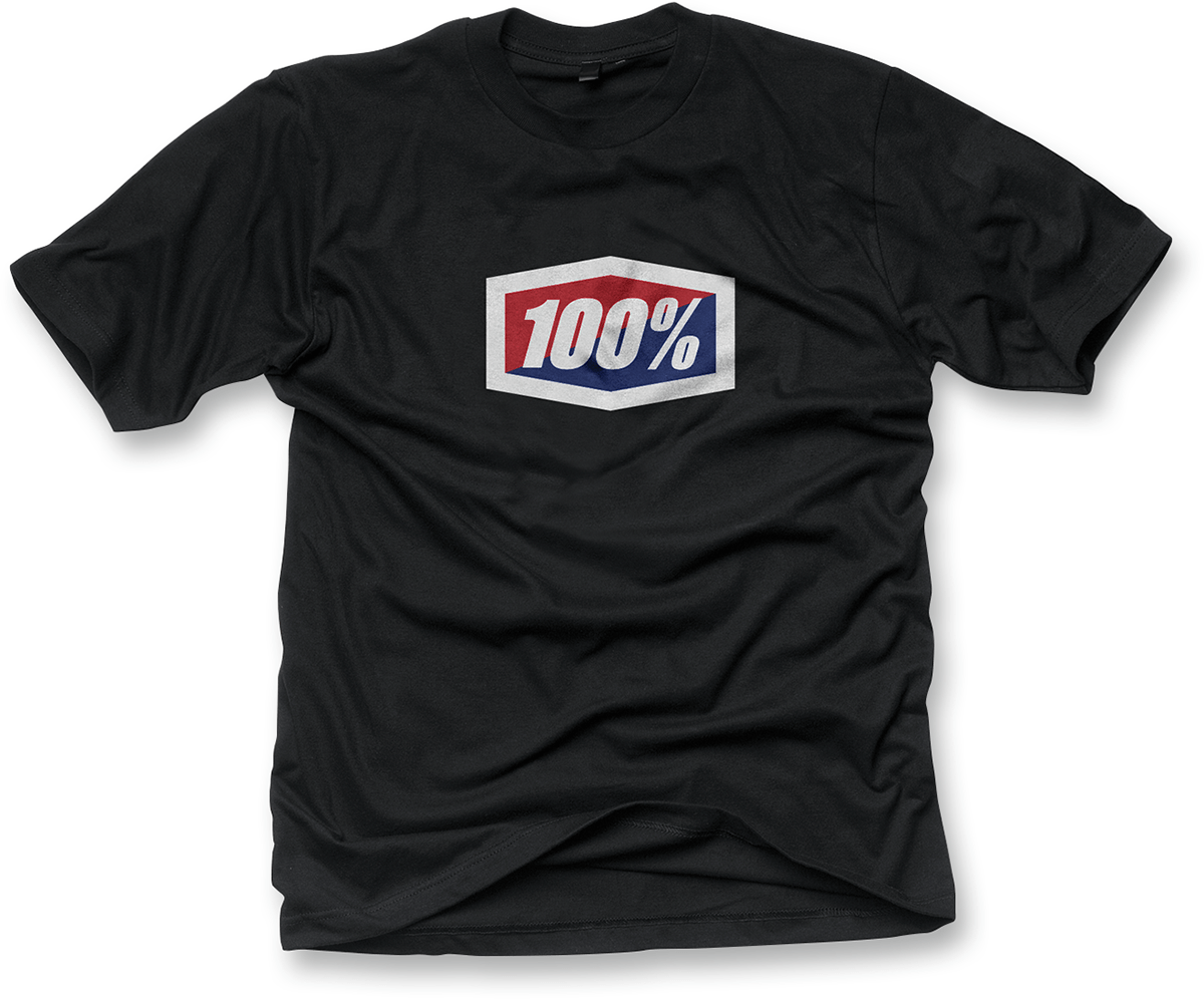 100% Youth Official T-Shirt - Black - Large 20001-00002 - Electrek Moto