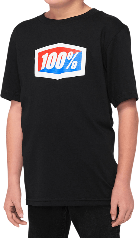 100% Youth Official T-Shirt - Black - XL 20001-00003 - Electrek Moto