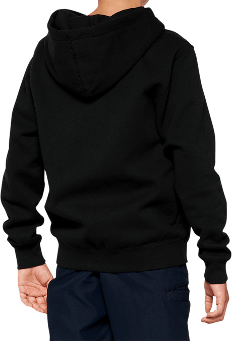 100% Youth Official Zip Hoodie - Black - Large 20033-00002 - Electrek Moto