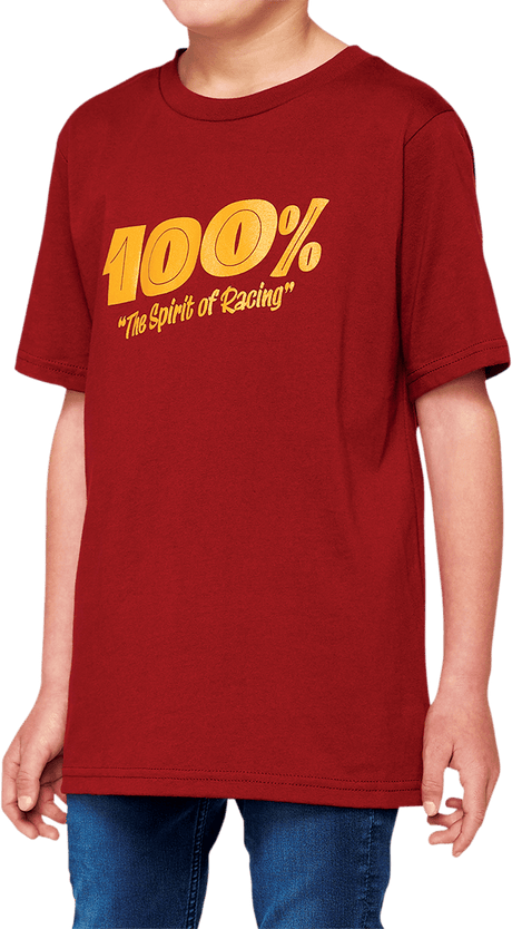 100% Youth Price T-Shirt - Brick - Small 34087-068-04 - Electrek Moto