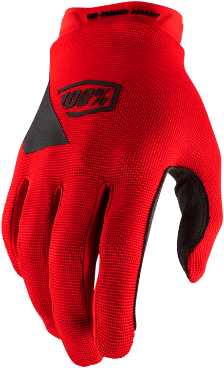 100% Youth Ridecamp Gloves - Red - Medium 10012-00005 - Electrek Moto