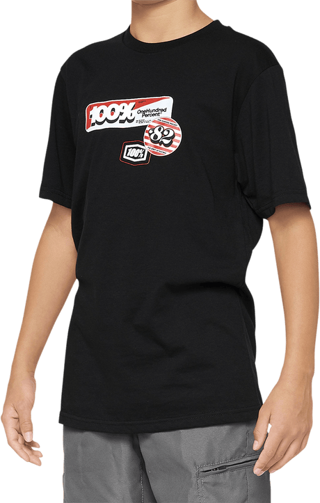 100% Youth Stamps T-Shirt - Black - Large 34021-001-06 - Electrek Moto
