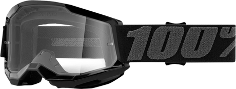 100% Youth Strata 2 Goggles - Black - Clear 50031-00001 - Electrek Moto