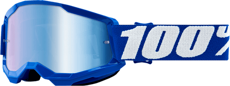 100% Youth Strata 2 Goggles - Blue - Blue Mirror 50032-00002 - Electrek Moto