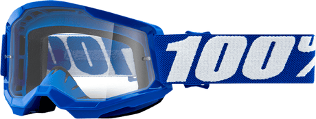 100% Youth Strata 2 Goggles - Blue - Clear 50031-00002 - Electrek Moto