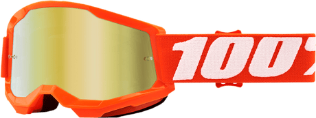 100% Youth Strata 2 Goggles - Orange - Gold Mirror 50032-00005 - Electrek Moto
