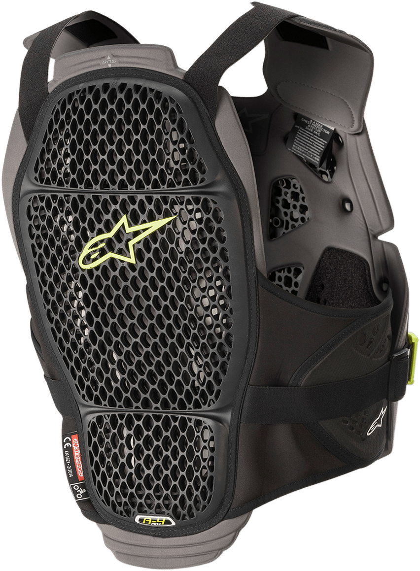 ALPINESTARS A-4 Max Chest Protector - Black/Yellow - XS/S 67015201155XS/S - Electrek Moto