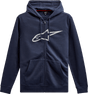 ALPINESTARS Ageless 2 Zip Hoodie - Navy/Gray - Medium 1038530527011M - Electrek Moto