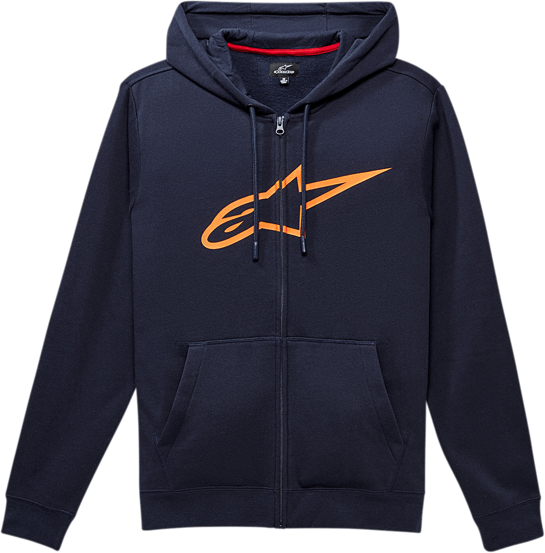 ALPINESTARS Ageless 2 Zip Hoodie - Navy/Orange - 2XL 10385305270322X - Electrek Moto